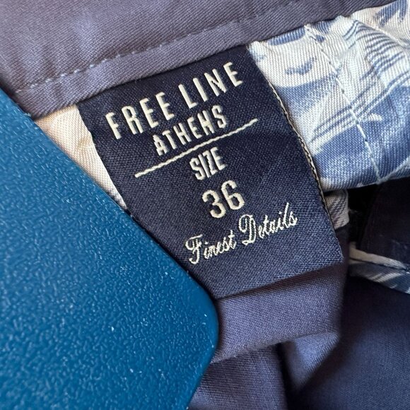 New With Defects Free Line Athens Mens 36 Shorts Flat Front Cuffed Blue - Picture 6 of 7